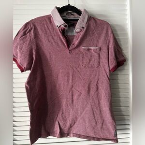 Ted Baker Polo Shirt with Patterned Collar